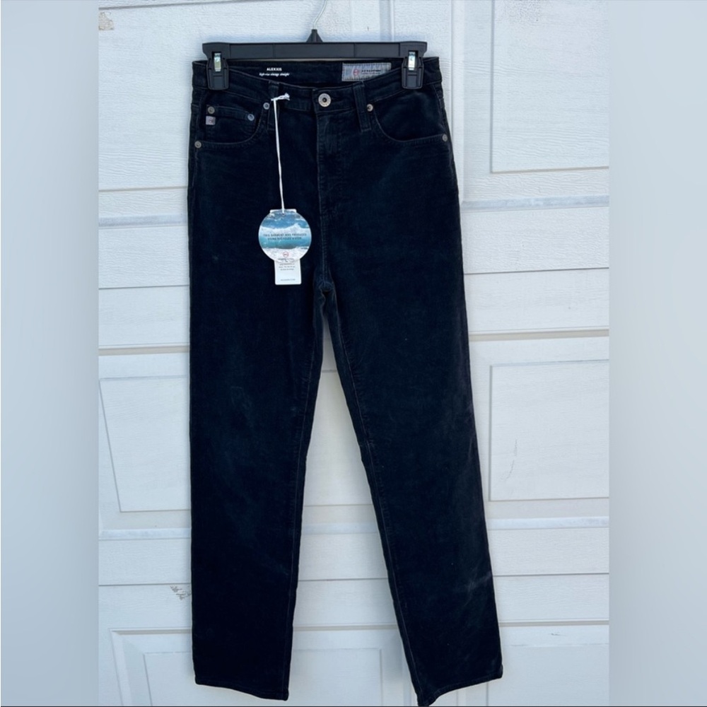 Women's AG Alexxis High Rise Vintage Straight Black Corduroy Jeans Size 26R